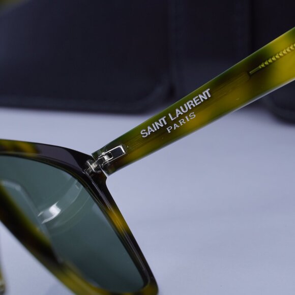 Saint Laurent SL281 SLIM 003 Square Sunglasses - Havana/Green - Picture 7 of 9